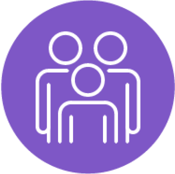 An illustrative icon depicting three people standing together.