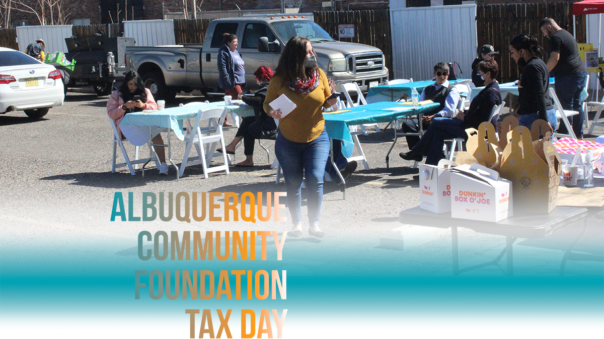 Participants at a tax preparation event sponsored by the Albuquerque Community Foundation.